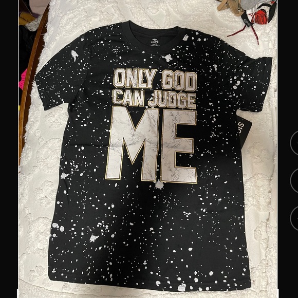 BOYS SZ 16-18 “ONLY GOD AND MAMA CAN JUDGE ME” 🥰😉 T-SHIRT - Picture 2 of 7